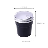 Sturmaschenbecher – Tragbare Auto rauchfreien Stand Zylinder Cup Holder Zigarette Aschenbecher mit blauer LED-Licht - 3