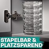 6 Aschenbecher Rund für Draussen aus Hitzebeständigem Glas 11cm | Stapelbar| Mit 4 Ablagestellen | Spülmaschinenfest - 3