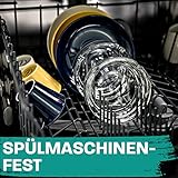 6 Aschenbecher Rund für Draussen aus Hitzebeständigem Glas 11cm | Stapelbar| Mit 4 Ablagestellen | Spülmaschinenfest - 5