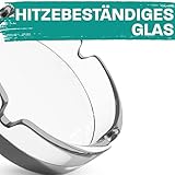 6 Aschenbecher Rund für Draussen aus Hitzebeständigem Glas 11cm | Stapelbar| Mit 4 Ablagestellen | Spülmaschinenfest - 7