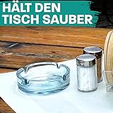 6 Aschenbecher Rund für Draussen aus Hitzebeständigem Glas 11cm | Stapelbar| Mit 4 Ablagestellen | Spülmaschinenfest - 8