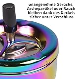 Drehascher Rainbow glänzend Ø 11 cm Ashtray bunt - 3