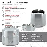 SWISSHOME – Der geruchsdichte Aschenbecher mit Deckel für Drinnen und Draußen – Das ORIGINAL in Premium Geschenkbox für anspruchsvolle Genießer – Grösse M - 5