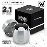 SWISSHOME – Der geruchsdichte Aschenbecher mit Deckel für Drinnen und Draußen – Das ORIGINAL in Premium Geschenkbox für anspruchsvolle Genießer – Grösse M - 9