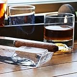 Pasabahce Zigarre Aschenbecher für Draussen | Handgearbeitet Kristallglas | Balkon Tisch Windundurchlässig Design - 3