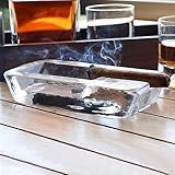 Pasabahce Zigarre Aschenbecher für Draussen | Handgearbeitet Kristallglas | Balkon Tisch Windundurchlässig Design - 4
