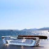 Pasabahce Zigarre Aschenbecher für Draussen | Handgearbeitet Kristallglas | Balkon Tisch Windundurchlässig Design - 5