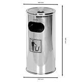 Saro REMCO Abfalleimer/Standascher, Edelstahl, Silber, 30 x 30 x 62 cm - 5