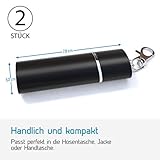 2 x Zigaretten Taschenascher Taschenaschenbecher geruchsdicht | Reise-Aschenbecher - Aschenbecher für unterwegs - Aschenbecher to go (Schwarz matt) (Schwarz matt) - 3