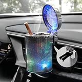 D98DS Auto-Aschenbecher bunte Lichter mit Deckel LED Tragbare Auto rauchfreien Aschenbecher Zigarette Aschenbecher für Autos Outdoor Camping - 7