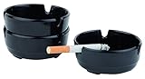 APS 576 3er-Set Schwarze Melamin Aschenbecher, Ø 8 x 3 cm - 2