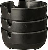 APS 576 3er-Set Schwarze Melamin Aschenbecher, Ø 8 x 3 cm - 3