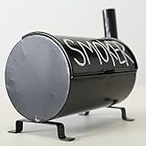 Aschenbecher Smoker Smoke Schwarz ca 20 cm Eisen zum Öffnen - 4