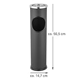 Ribelli Standaschenbecher auch als Abfalleimer für Innen + Außenbereich Standascher aus Metall – Windaschenbecher für Eingangsbereich, Farbe:schwarz - 6