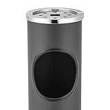 Ribelli Standaschenbecher auch als Abfalleimer für Innen + Außenbereich Standascher aus Metall – Windaschenbecher für Eingangsbereich, Farbe:schwarz - 7