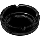 Aschenbecher für draussen Schwarz 11cm | 12 Stück Glasaschenbecher | Aschenbecher aus Glas Höhe 3,5 cm spülmaschinenfest Gastrobedarf - 3