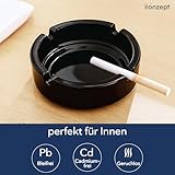 Aschenbecher für draussen Schwarz 11cm | 12 Stück Glasaschenbecher | Aschenbecher aus Glas Höhe 3,5 cm spülmaschinenfest Gastrobedarf - 4
