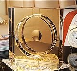 Rollsnownow Gold Kristall Glas Aschenbecher kreative Persönlichkeit Geschenk Außendurchmesser 15 * 15 * 3 cm, Innendurchmesser 11 * 11 * 2 cm - 5