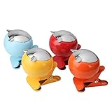 Tauzveok Interessanter Und Praktischer Aschenbecher,Aschenbecher Sturmaschenbecher Klemmaschenbecher Mit Klammer Zum Befestigen Am Tisch, Balkongeländer Etc,Schwarz - 7