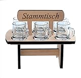 DanDiBo Schnapsbrett 20 cm mit Gravur Stammtisch mit 6 Gläser Schnapslatte Schnapsleiste - 4