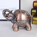 IWILCS Windfester Vintage-Aschenbecher mit Deckel Elefanten-Form, Tisch-Aschenbecher, Aschenbecher, für drinnen und draußen, Retro, für Zuhause, Büro - 5