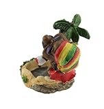 Budawi® Rasta Aschenbecher sitzender Rasta Man mit Joint und Hanfblatt Ashtray - 2