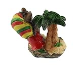 Budawi® Rasta Aschenbecher sitzender Rasta Man mit Joint und Hanfblatt Ashtray - 3