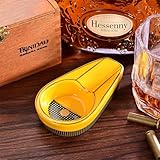 CIGARLOONG Zigarre Aschenbecher Single Classic Ceramic Aschenbecher Außen- oder Innenbereich(Kolorit:Yellow) - 5